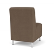 Siena Lounge Reception Waiting Armless Guest Chair / Brushed Steel Legs / Brown