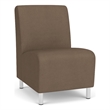 Siena Lounge Reception Waiting Armless Guest Chair / Brushed Steel Legs / Brown