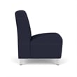 Siena Lounge Reception Armless Guest Chair / Brushed Steel Legs / Navy Blue