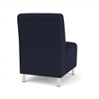 Siena Lounge Reception Armless Guest Chair / Brushed Steel Legs / Navy Blue