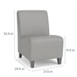 Siena Lounge Reception Armless Guest Chair / Brushed Steel Legs / Navy Blue
