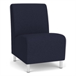 Siena Lounge Reception Armless Guest Chair / Brushed Steel Legs / Navy Blue