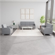 Siena Lounge Reception Waiting Armless Guest Chair / Walnut Wood Legs / Blue