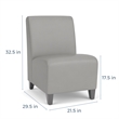 Siena Lounge Reception Waiting Armless Guest Chair / Walnut Wood Legs / Blue