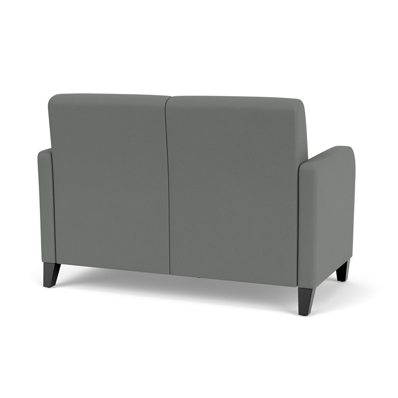 Siena 2-Seat Lounge Reception Tandem Seating / Black Steel Legs / Light Gray
