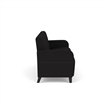 Siena 3-Seat Lounge Reception Waiting Tandem Seating / Black Steel Legs / Black