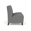 Siena Lounge Reception Waiting Armless Loveseat / Walnut Wood Legs / Light Gray