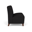 Siena Lounge Lobby Reception Waiting Armless Loveseat / Walnut Wood Legs / Black