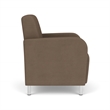 Siena Lounge Lobby Reception Waiting Guest Chair / Brushed Steel Legs / Brown