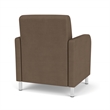 Siena Lounge Lobby Reception Waiting Guest Chair / Brushed Steel Legs / Brown