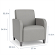 Siena Lounge Lobby Reception Waiting Guest Chair / Brushed Steel Legs / Brown