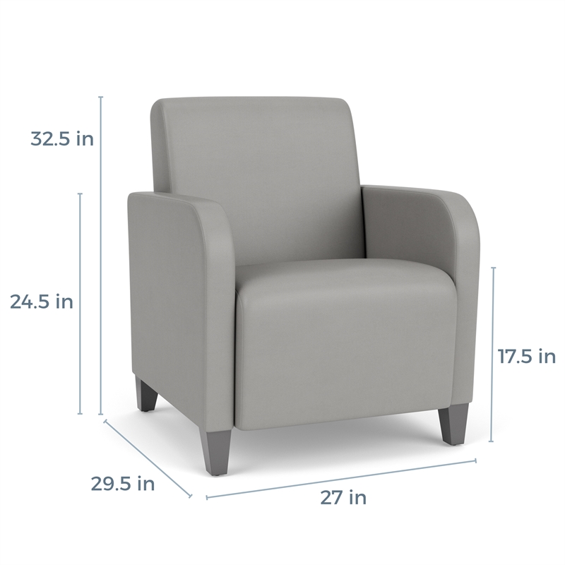 Siena Lounge Lobby Reception Waiting Guest Chair / Brushed Steel Legs / Brown