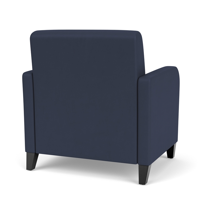 Siena Lounge Reception Waiting Oversize Guest Chair / Black Steel Legs / Blue