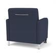 Siena Reception Oversize Guest Chair / Casters / Brushed Steel Legs / Blue