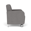 Siena Reception Oversize Guest Chair / Casters / Brushed Steel Legs / Light Gray