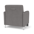 Siena Reception Oversize Guest Chair / Casters / Brushed Steel Legs / Light Gray
