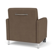 Siena Reception Oversize Guest Chair / Casters / Brushed Steel Legs / Brown