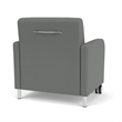 Siena Reception Oversize Guest Chair / Casters / Brushed Steel Legs / Light Gray