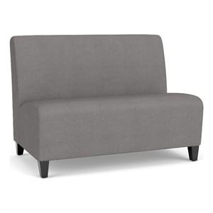 Siena Lounge Reception Waiting Armless Loveseat / Black Steel Legs / Light Gray