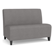 Siena Lounge Reception Waiting Armless Loveseat / Black Steel Legs / Light Gray