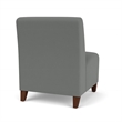 Siena Reception Armless Oversize Guest Chair / Walnut Wood Legs / Light Gray