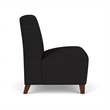 Siena Lounge Reception Armless Oversize Guest Chair / Walnut Wood Legs / Black
