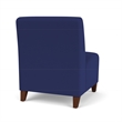 Siena Lounge Reception Armless Oversize Guest Chair / Walnut Wood Legs / Blue