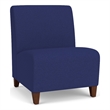 Siena Lounge Reception Armless Oversize Guest Chair / Walnut Wood Legs / Blue
