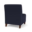 Siena Reception Armless Oversize Guest Chair / Walnut Wood Legs / Navy Blue