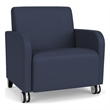 Siena Lounge Reception Oversize Guest Chair / Casters / Black Wood Legs / Blue