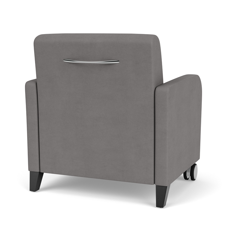 Siena Reception Oversize Guest Chair / Casters / Black Wood Legs / Light Gray