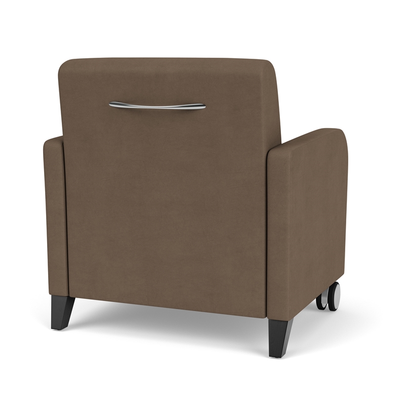 Siena Lounge Reception Oversize Guest Chair / Casters / Black Wood Legs / Brown