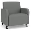 Siena Reception Oversize Guest Chair / Casters / Black Wood Legs / Light Gray