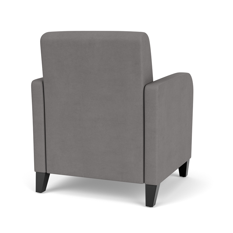 Siena Lounge Lobby Reception Waiting Guest Chair / Black Steel Legs / Light Gray