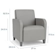 Siena Lounge Lobby Reception Waiting Guest Chair / Black Steel Legs / Light Gray