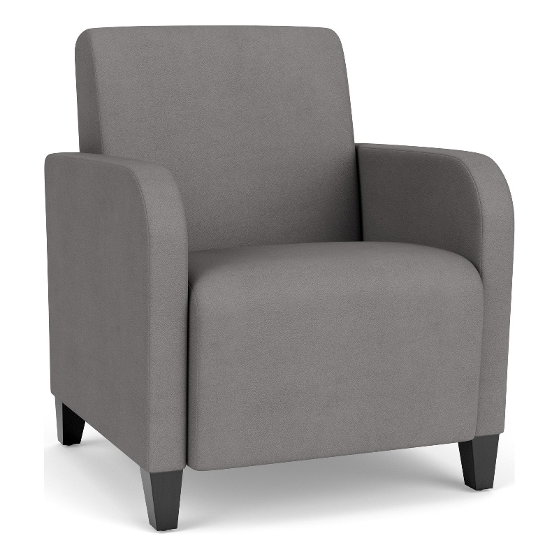 Siena Lounge Lobby Reception Waiting Guest Chair / Black Steel Legs / Light Gray