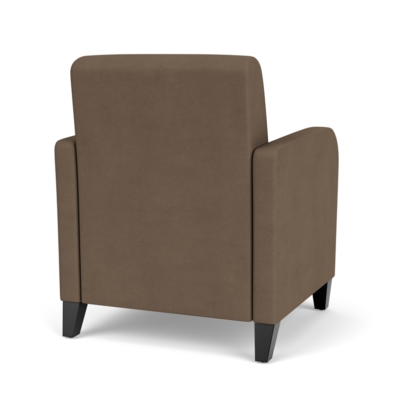 Siena Lounge Lobby Reception Waiting Guest Chair / Black Steel Legs / Brown