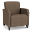 Siena Lounge Lobby Reception Waiting Guest Chair / Black Steel Legs / Brown