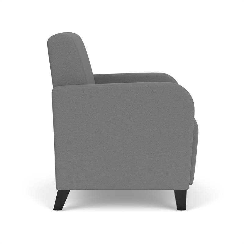 Siena Lounge Lobby Reception Waiting Guest Chair / Black Steel Legs / Light Gray