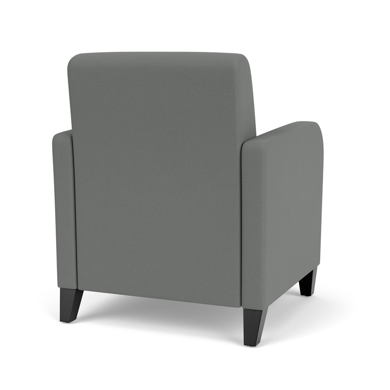 Siena Lounge Lobby Reception Waiting Guest Chair / Black Steel Legs / Light Gray