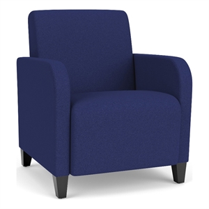 Siena Lounge Lobby Reception Waiting Guest Chair / Black Steel Legs / Blue