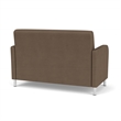 Siena Lounge Lobby Reception Waiting Loveseat / Brushed Steel Legs / Brown