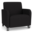 Siena Lounge Reception Oversize Guest Chair / Casters / Black Wood Legs / Black