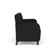Siena Lounge Lobby Reception Waiting Loveseat / Walnut Wood Legs / Black