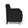 Siena Lounge Reception Oversize Guest Chair / Casters / Walnut Wood Legs / Black