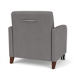 Siena Reception Oversize Guest Chair / Casters / Walnut Wood Legs / Light Gray