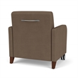 Siena Lounge Reception Oversize Guest Chair / Casters / Walnut Wood Legs / Brown