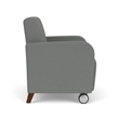 Siena Reception Oversize Guest Chair / Casters / Walnut Wood Legs / Light Gray