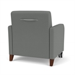 Siena Reception Oversize Guest Chair / Casters / Walnut Wood Legs / Light Gray