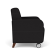 Siena Lounge Reception Oversize Guest Chair / Casters / Walnut Wood Legs / Black